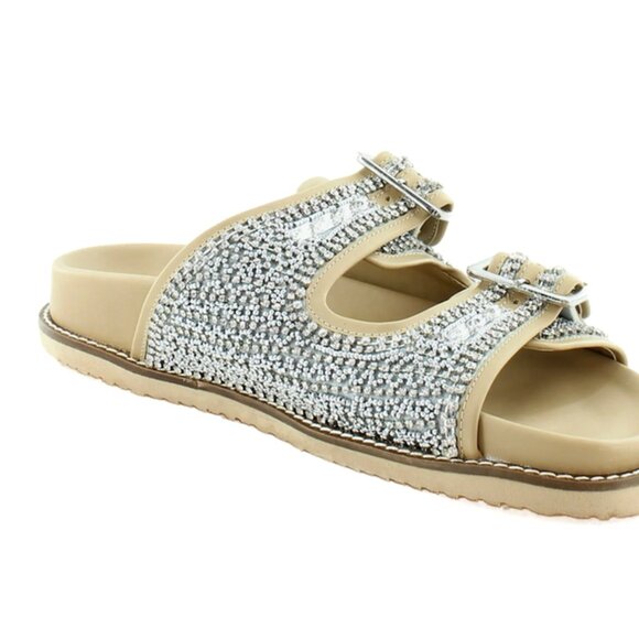 Steve Madden sz 9 beaded sandals silver - Picture 3 of 6